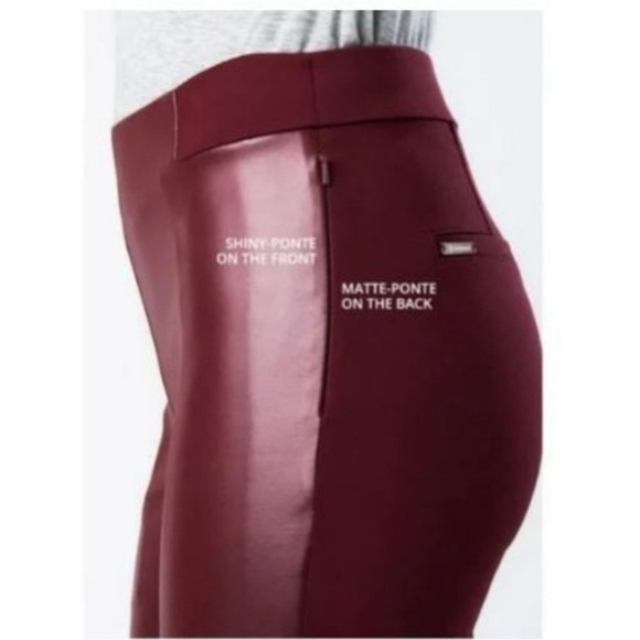 Betabrand Jett Dress Yoga Skinny Pants Faux Leather Cranberry Size XXL - Picture 3 of 13